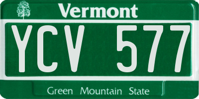 VT license plate YCV577