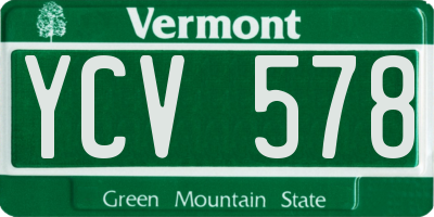 VT license plate YCV578