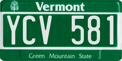VT license plate YCV581