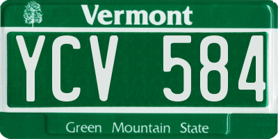 VT license plate YCV584