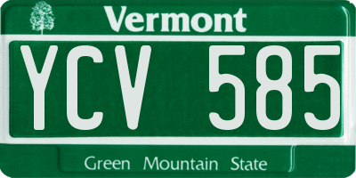VT license plate YCV585