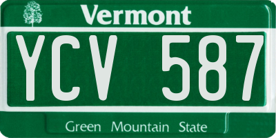 VT license plate YCV587