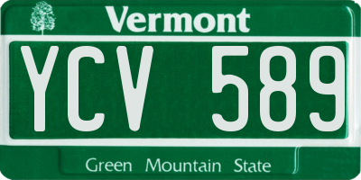 VT license plate YCV589