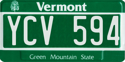 VT license plate YCV594