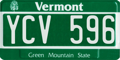 VT license plate YCV596