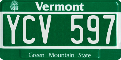VT license plate YCV597