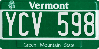VT license plate YCV598