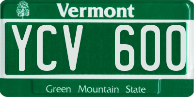 VT license plate YCV600