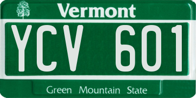 VT license plate YCV601