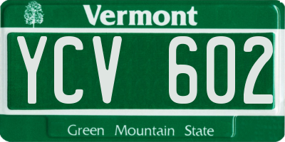 VT license plate YCV602