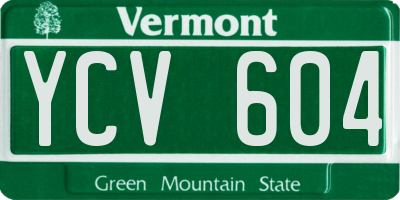 VT license plate YCV604