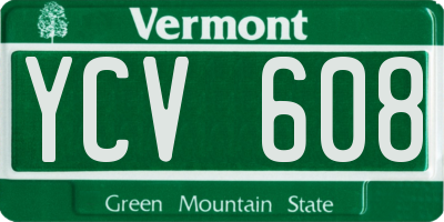 VT license plate YCV608