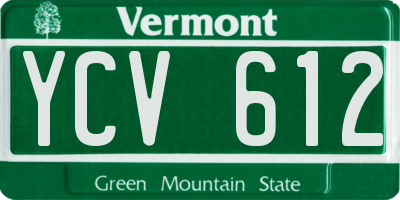 VT license plate YCV612