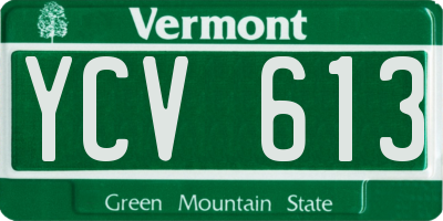 VT license plate YCV613