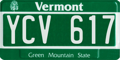 VT license plate YCV617