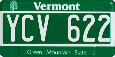 VT license plate YCV622