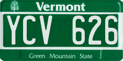VT license plate YCV626