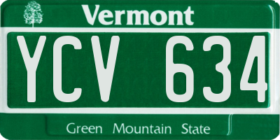 VT license plate YCV634