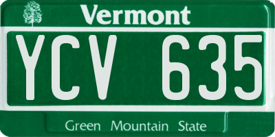VT license plate YCV635