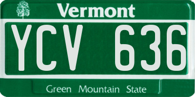 VT license plate YCV636
