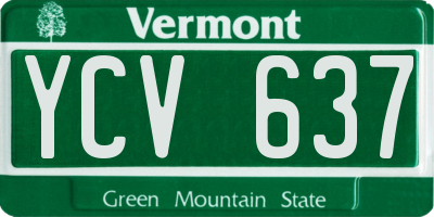 VT license plate YCV637