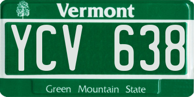 VT license plate YCV638