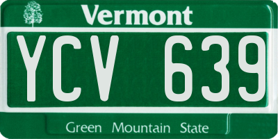 VT license plate YCV639