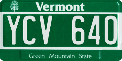 VT license plate YCV640