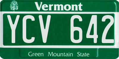 VT license plate YCV642
