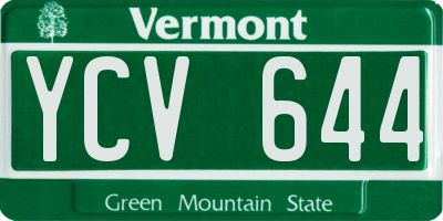VT license plate YCV644
