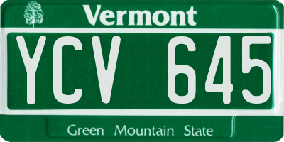 VT license plate YCV645