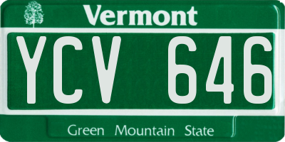 VT license plate YCV646