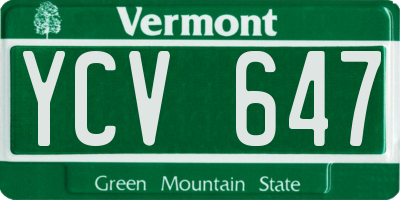 VT license plate YCV647