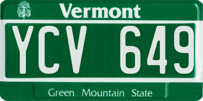 VT license plate YCV649