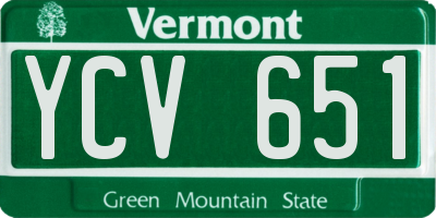 VT license plate YCV651
