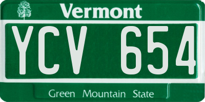 VT license plate YCV654