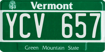 VT license plate YCV657