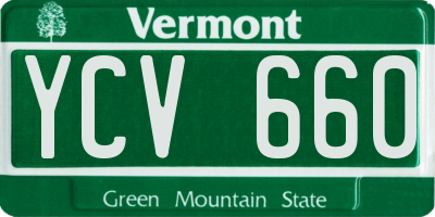 VT license plate YCV660