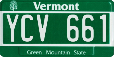 VT license plate YCV661