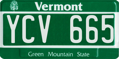 VT license plate YCV665