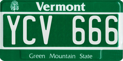 VT license plate YCV666