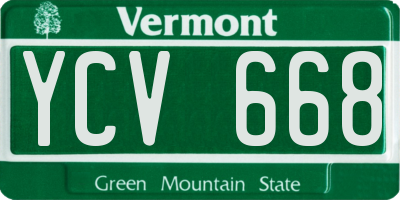 VT license plate YCV668
