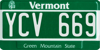 VT license plate YCV669