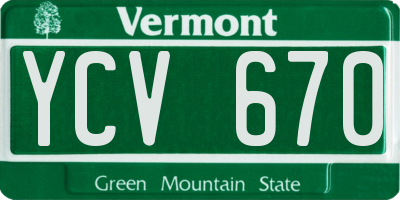 VT license plate YCV670