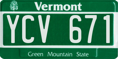 VT license plate YCV671