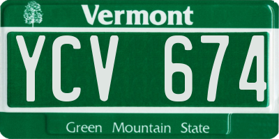 VT license plate YCV674
