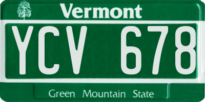 VT license plate YCV678