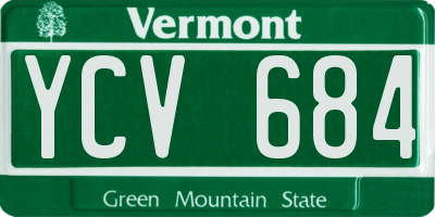 VT license plate YCV684