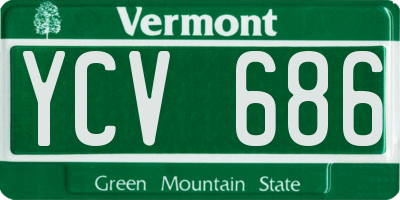 VT license plate YCV686