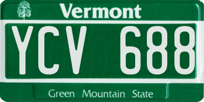 VT license plate YCV688